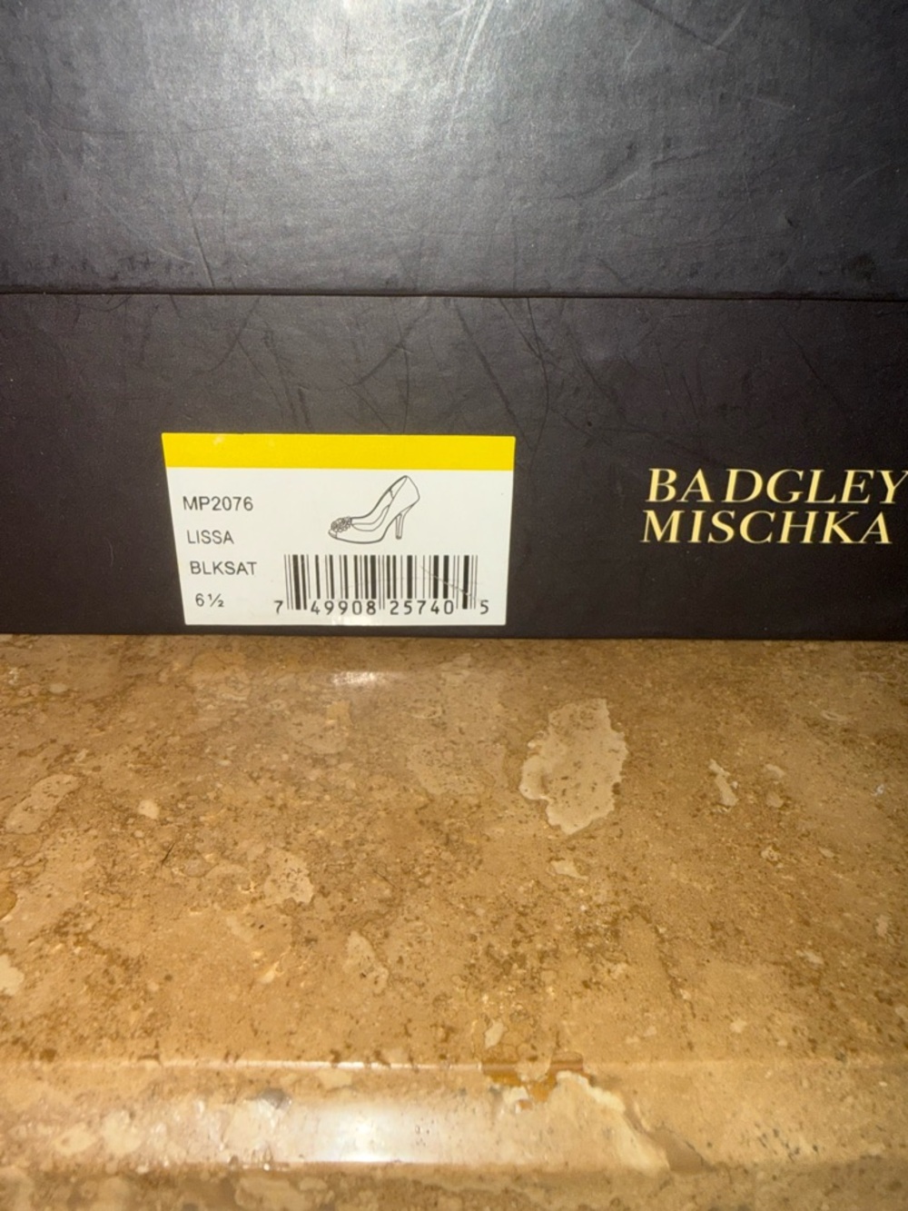 Badgley Mischka Black Satin Lissa Peep-Toe Heels